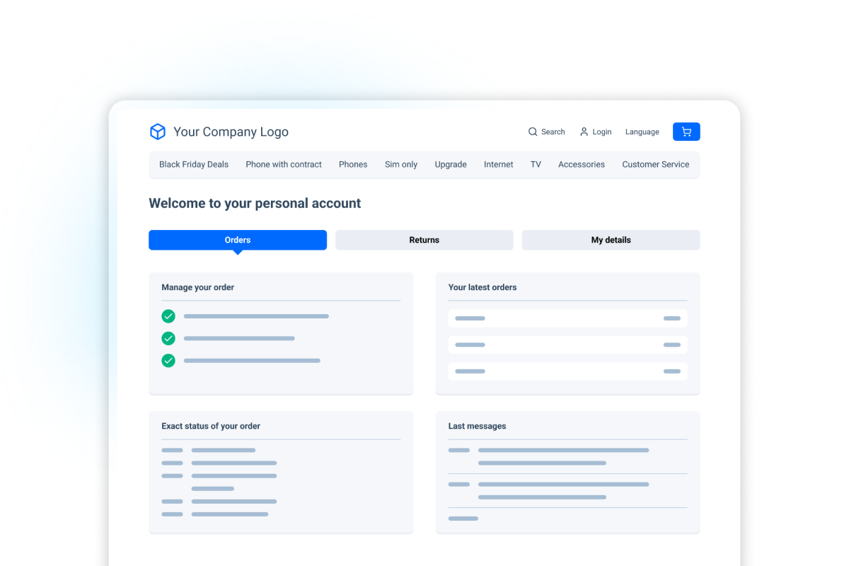 Self Service first visual without laptop - Contact Center & Self Service